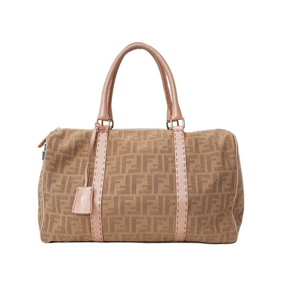 Fendi Handbags - FENDI Zucca Boston Bag Handbag Brown